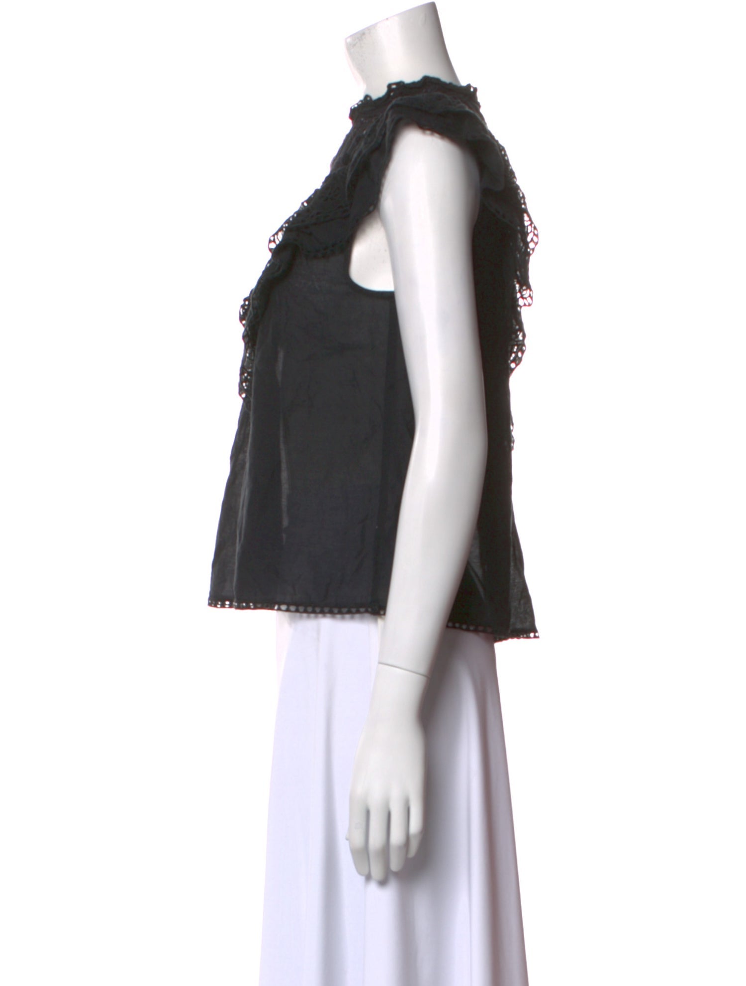 Ulla Johnson Mock Neck Short Sleeve Crop Top