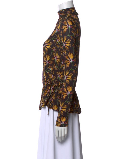 Ulla Johnson Floral Print Mock Neck Blouse