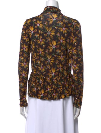 Ulla Johnson Floral Print Mock Neck Blouse