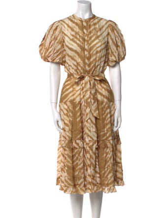 Ulla Johnson Animal Print Midi Length Dress