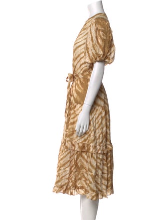 Ulla Johnson Animal Print Midi Length Dress