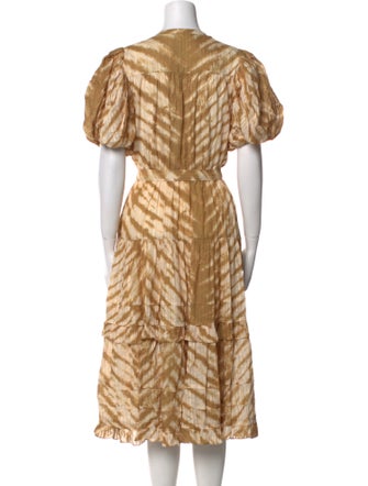 Ulla Johnson Animal Print Midi Length Dress