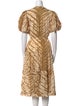 Ulla Johnson Animal Print Midi Length Dress