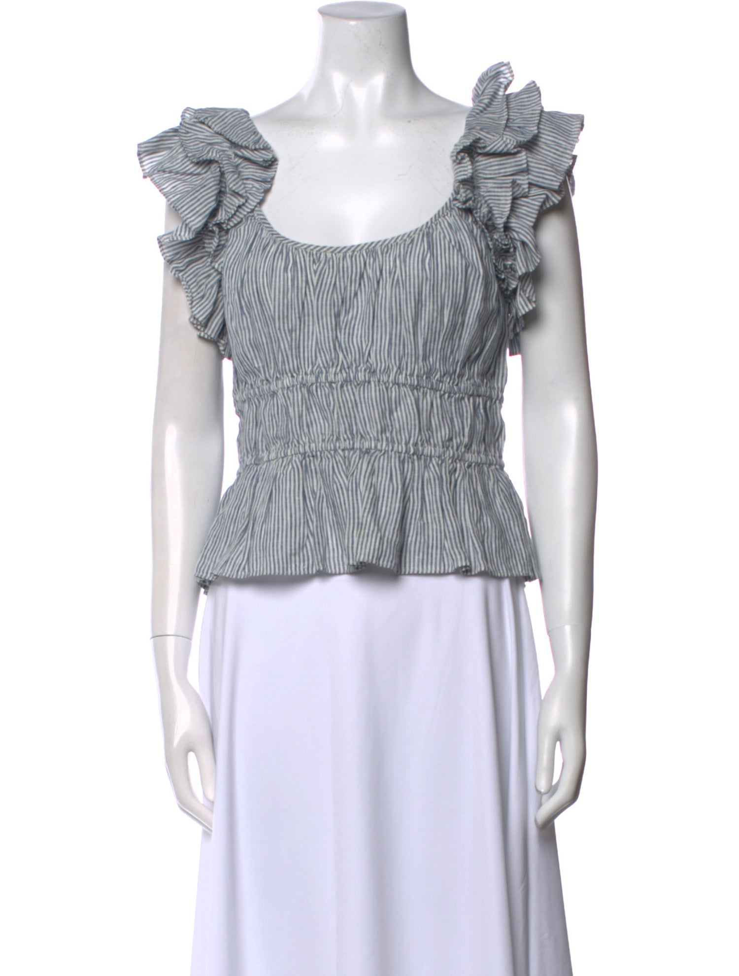 Ulla Johnson Linen Striped Crop Top