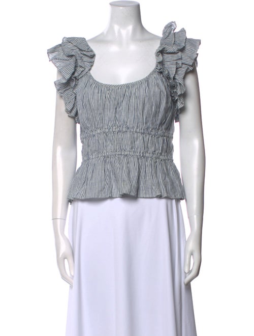 Ulla Johnson Linen Striped Crop Top