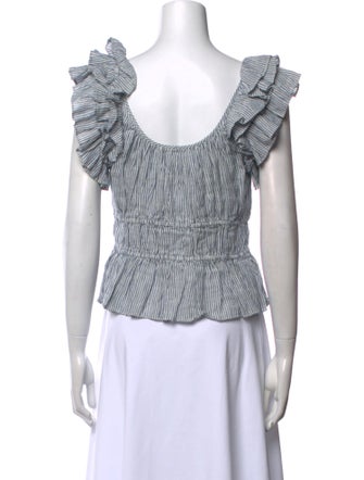 Ulla Johnson Linen Striped Crop Top