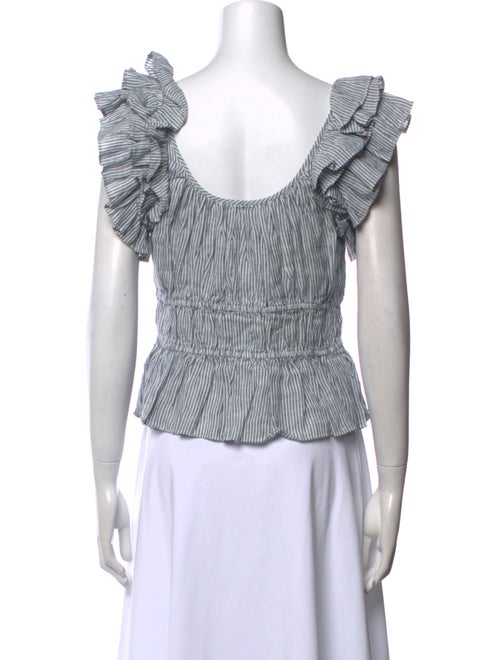 Ulla Johnson Linen Striped Crop Top