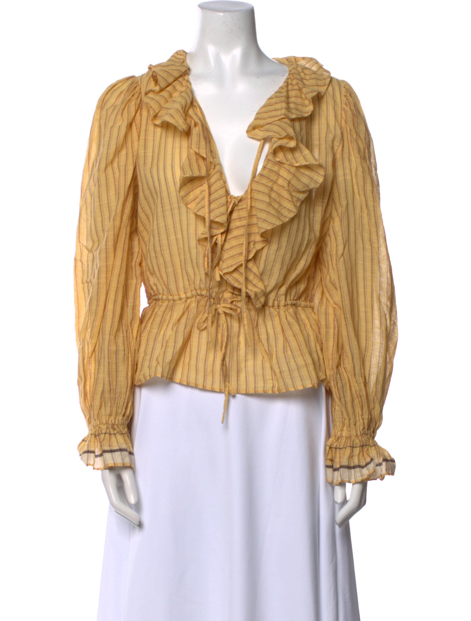 Ulla Johnson V-Neck Long Sleeve Blouse