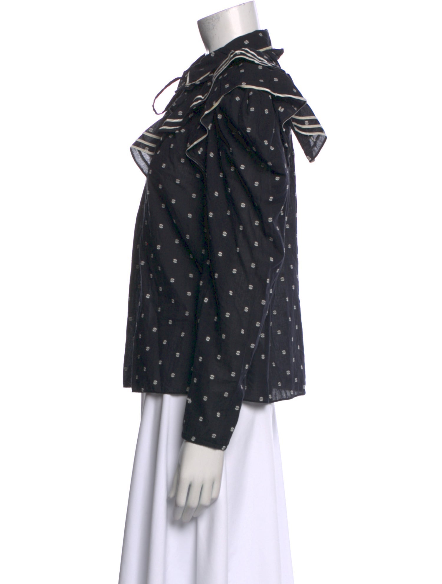 Ulla Johnson Polka Dot Print Long Sleeve Button-Up Top w/ Tags