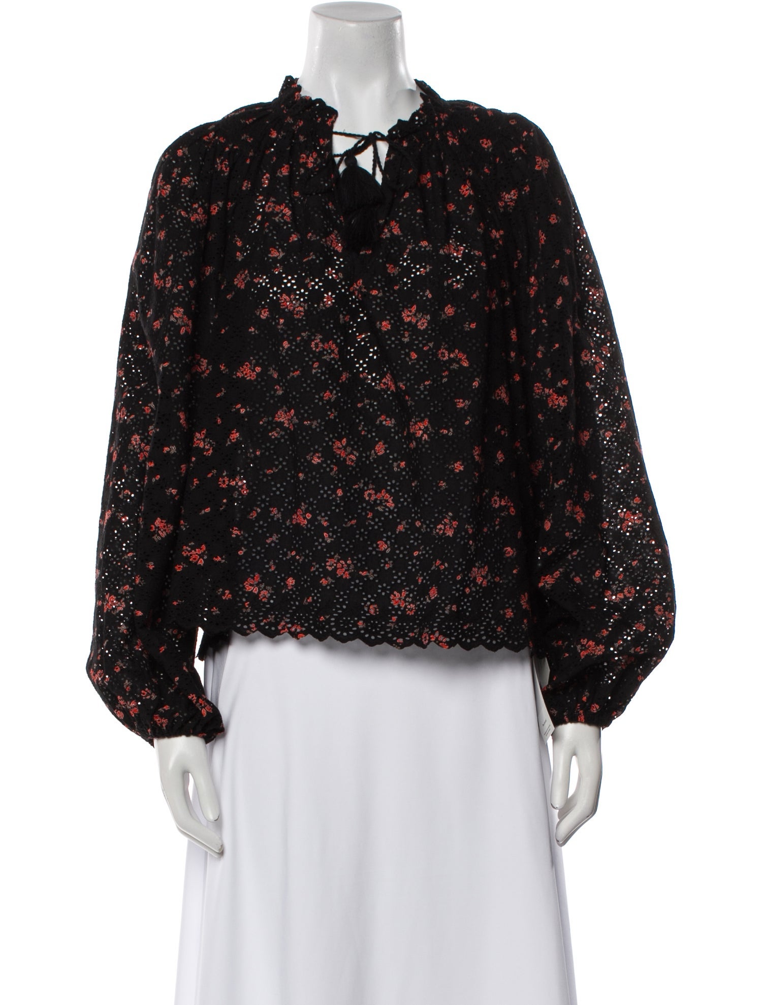 Ulla Johnson Floral Print Mock Neck Blouse