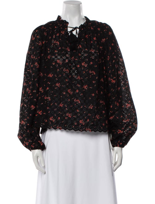 Ulla Johnson Floral Print Mock Neck Blouse