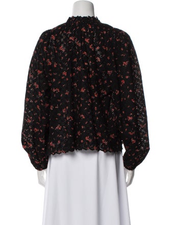 Ulla Johnson Floral Print Mock Neck Blouse