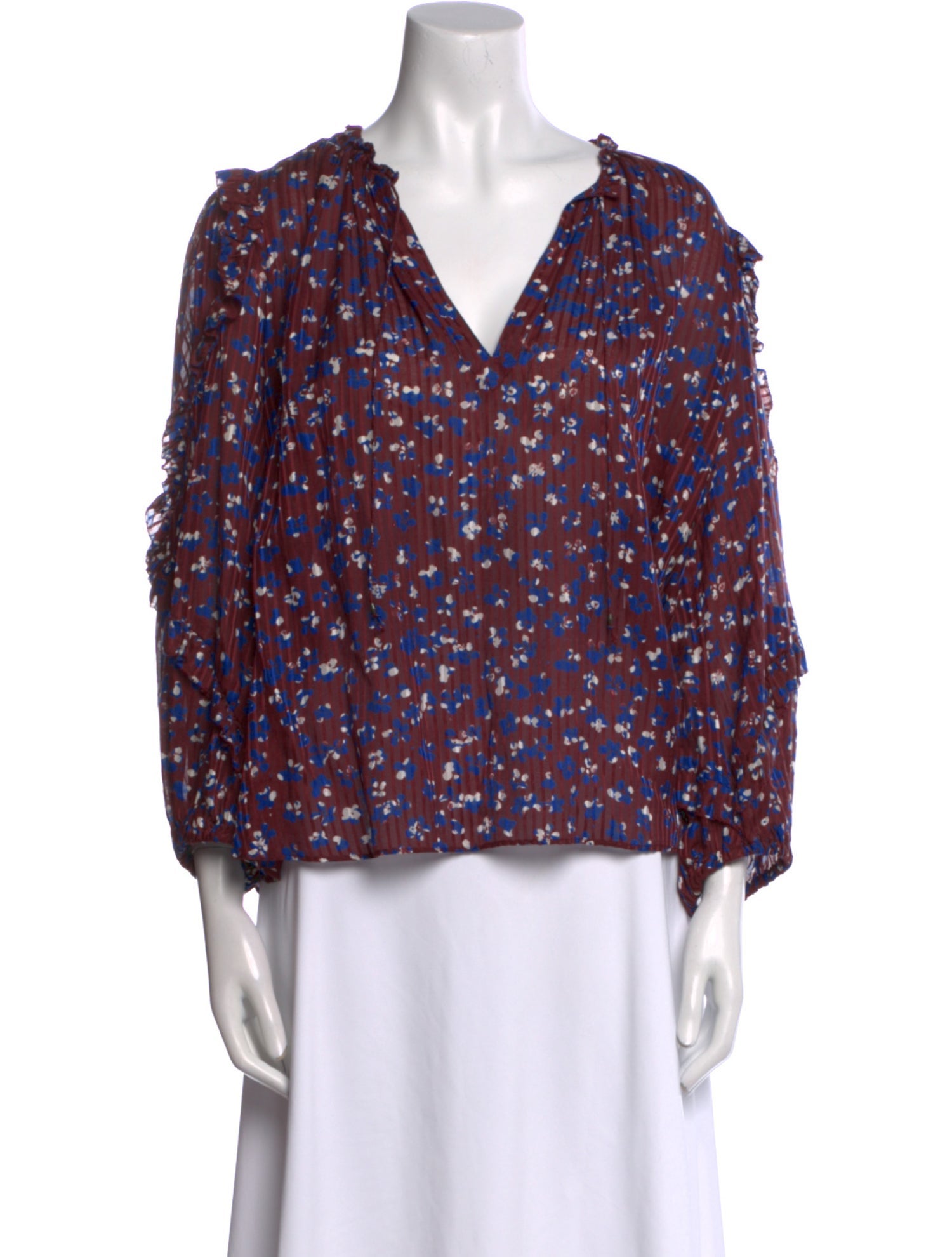 Ulla Johnson Floral Print V-Neck Blouse