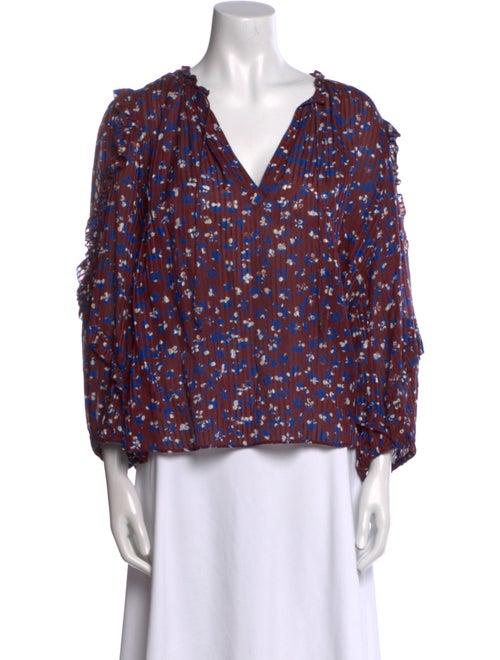 Ulla Johnson Floral Print V-Neck Blouse