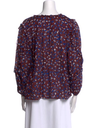 Ulla Johnson Floral Print V-Neck Blouse