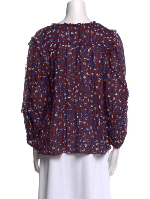 Ulla Johnson Floral Print V-Neck Blouse
