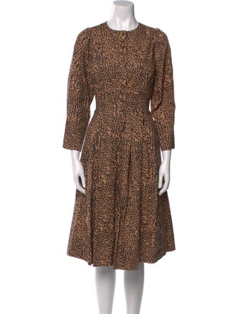 Ulla Johnson Animal Print Midi Length Dress