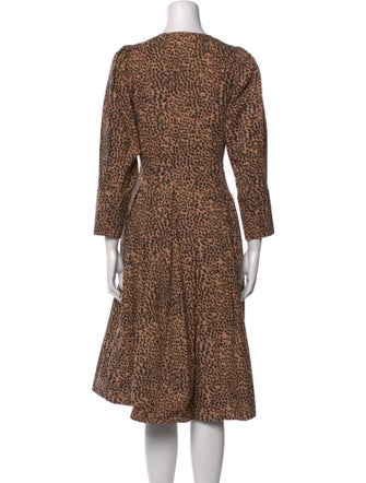 Ulla Johnson Animal Print Midi Length Dress