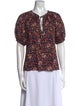 Ulla Johnson Floral Print V-Neck Blouse