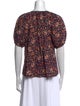 Ulla Johnson Floral Print V-Neck Blouse