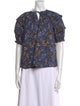 Ulla Johnson Floral Print Crew Neck Blouse