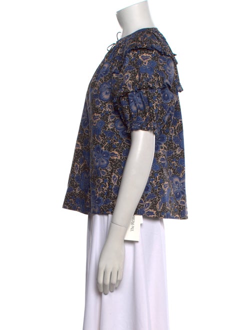 Ulla Johnson Floral Print Crew Neck Blouse