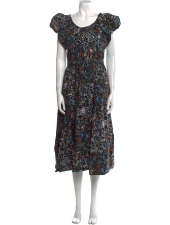 Ulla Johnson Floral Print Midi Length Dress