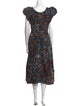 Ulla Johnson Floral Print Midi Length Dress