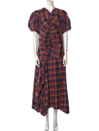 Ulla Johnson Plaid Print Long Dress