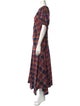 Ulla Johnson Plaid Print Long Dress