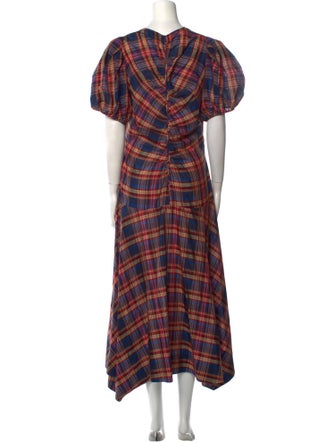 Ulla Johnson Plaid Print Long Dress