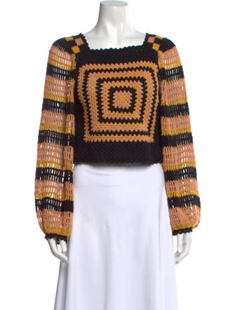 Ulla Johnson Striped Square Neckline Sweater