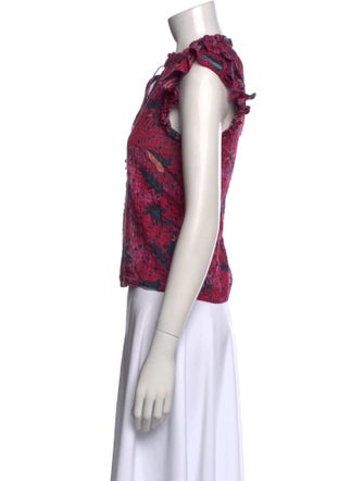 Ulla Johnson Floral Print V-Neck Blouse