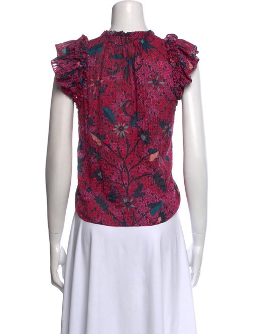 Ulla Johnson Floral Print V-Neck Blouse