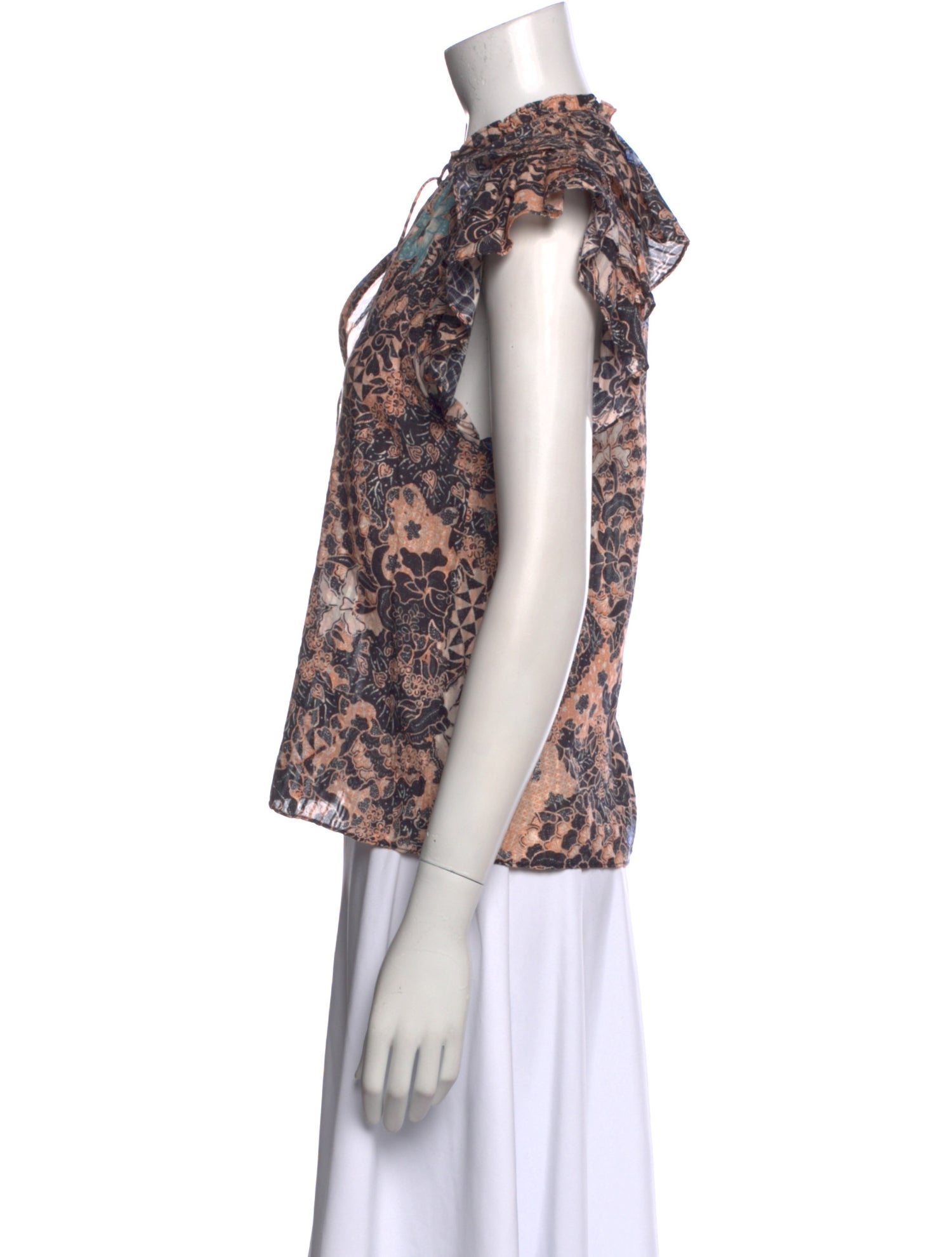 Ulla Johnson Floral Print V-Neck Blouse