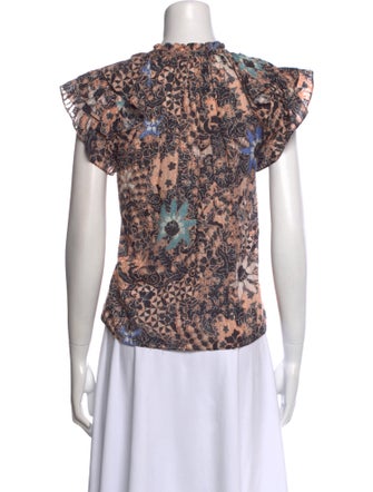 Ulla Johnson Floral Print V-Neck Blouse