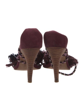 Ulla Johnson Suede Colorblock Pattern Sandals