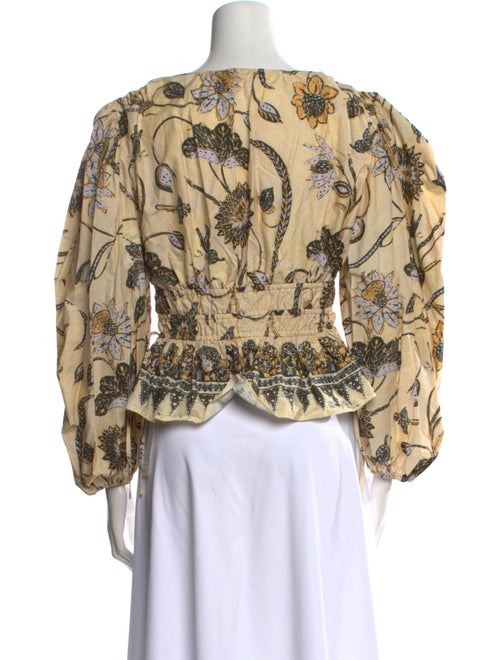Ulla Johnson Paisley Print V-Neck Crop Top