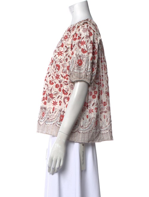 Ulla Johnson Floral Print Bateau Neckline Blouse