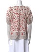 Ulla Johnson Floral Print Bateau Neckline Blouse