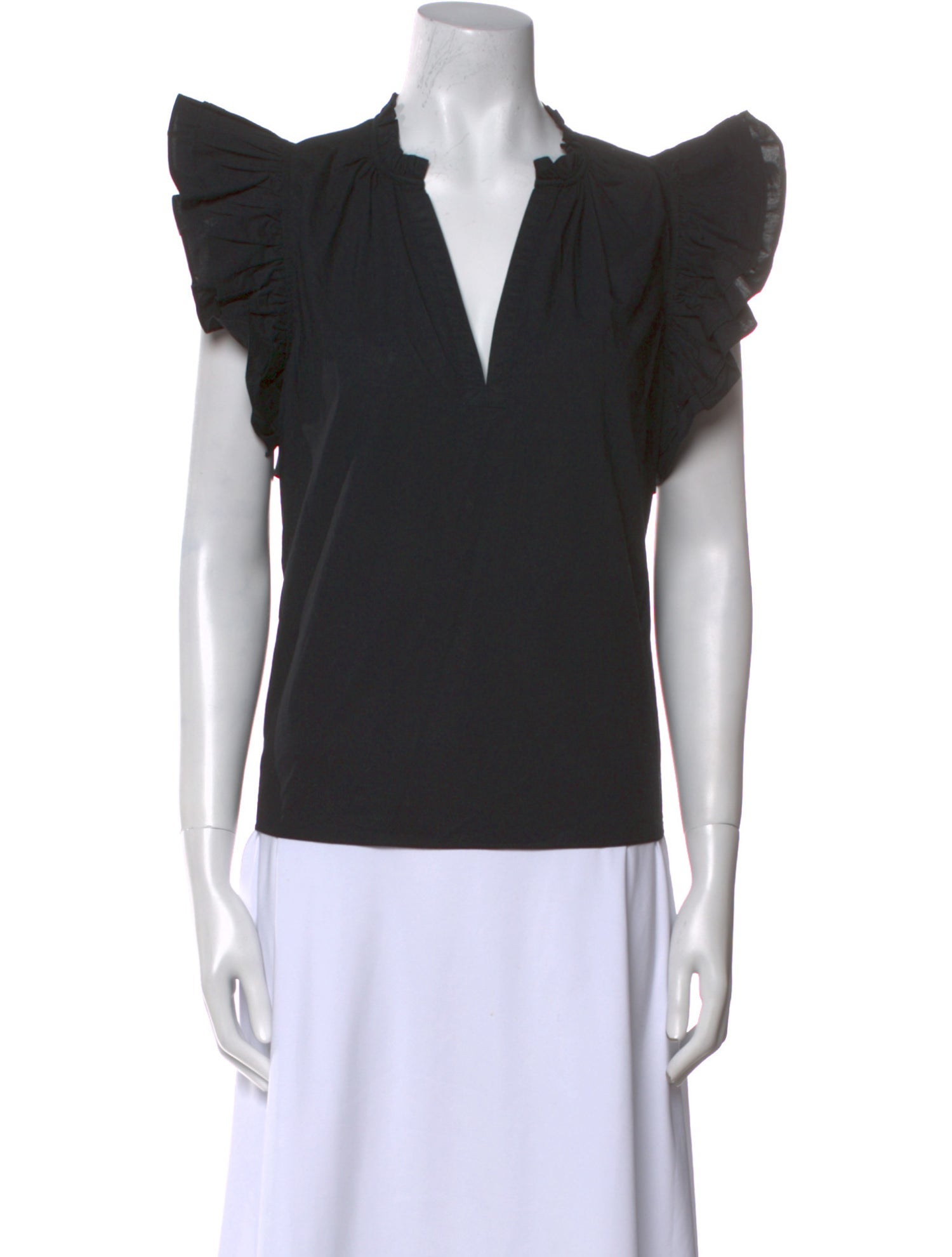 Ulla Johnson V-Neck Short Sleeve Top