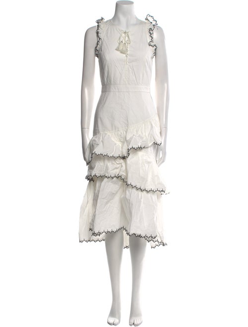 Ulla Johnson Tie Neck Midi Length Dress