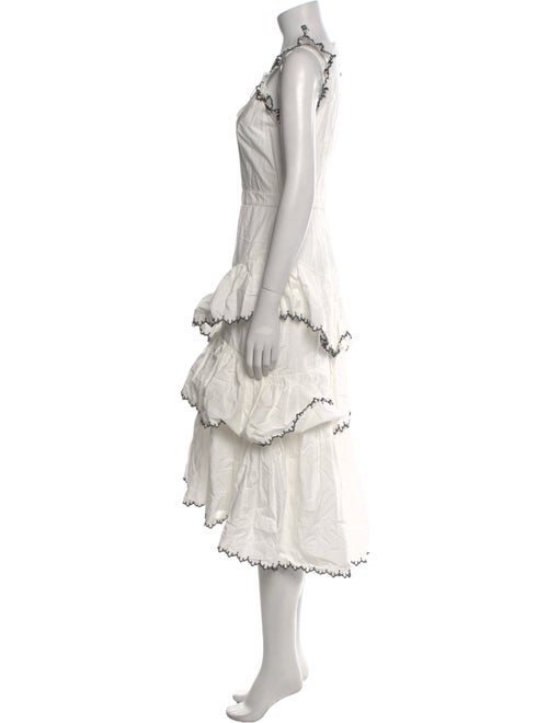 Ulla Johnson Tie Neck Midi Length Dress