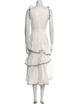 Ulla Johnson Tie Neck Midi Length Dress