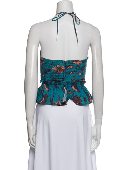 Ulla Johnson Printed Halterneck Crop Top