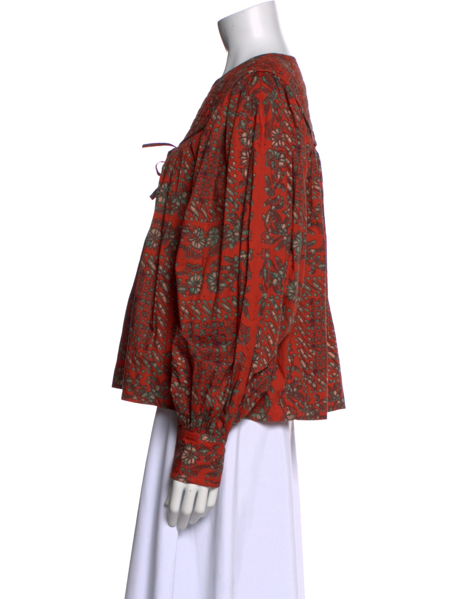 Ulla Johnson Printed Tie Neck Blouse