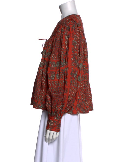 Ulla Johnson Printed Tie Neck Blouse