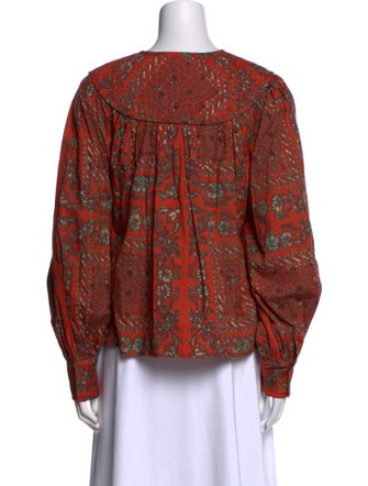 Ulla Johnson Printed Tie Neck Blouse