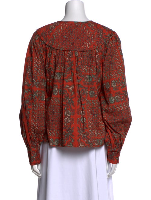 Ulla Johnson Printed Tie Neck Blouse