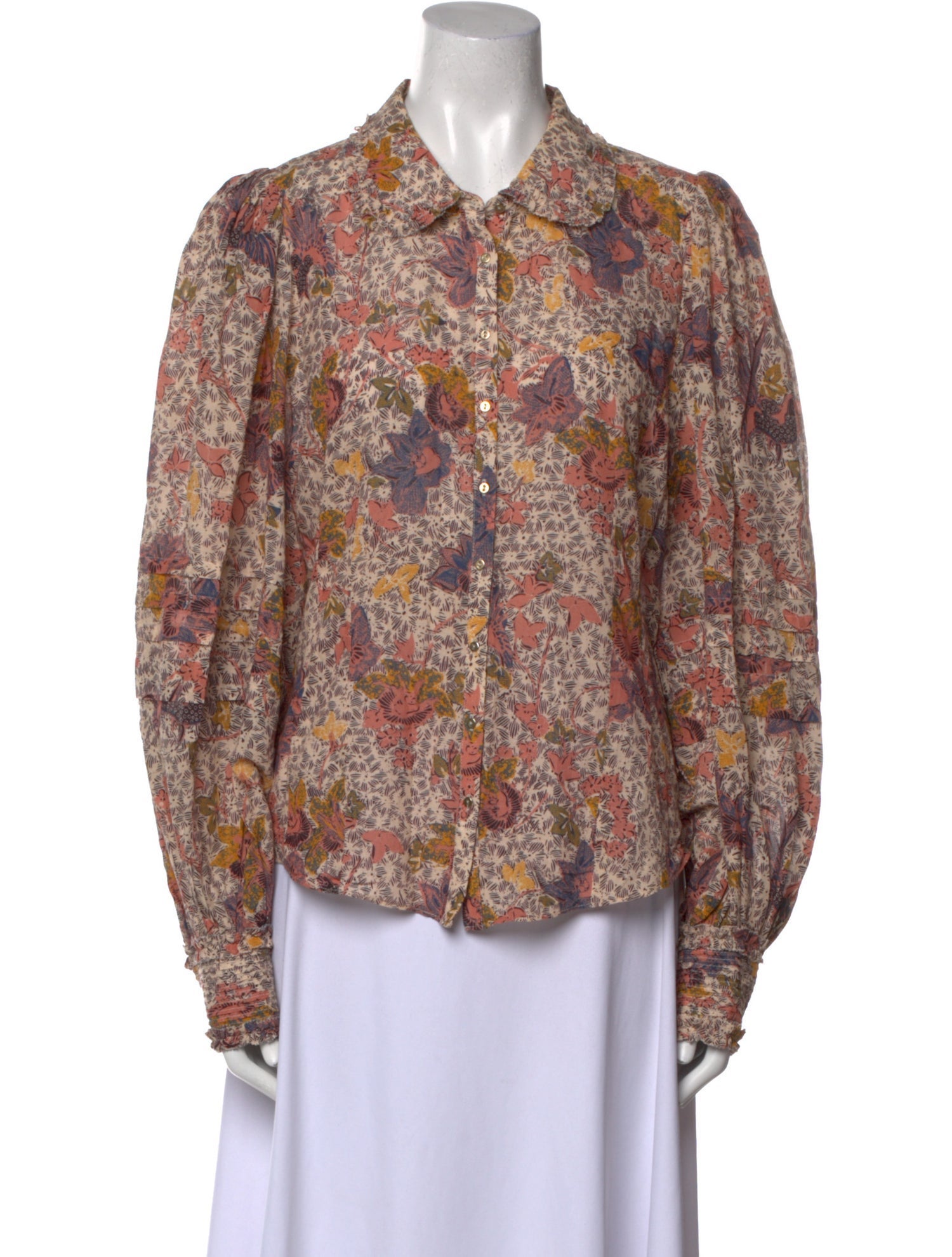 Ulla Johnson Floral Print Long Sleeve Button-Up Top